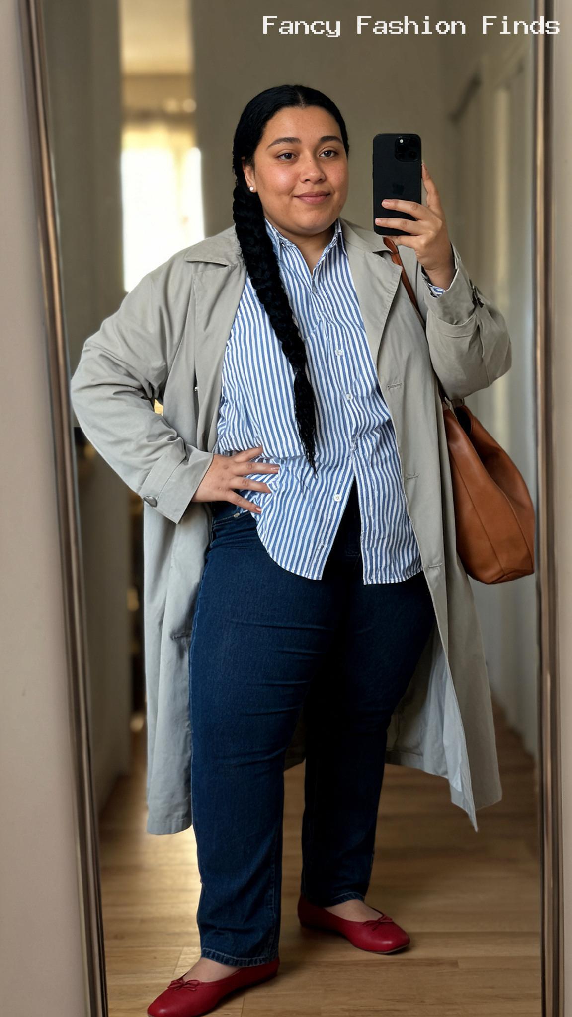 Striped Shirt and Jeans - 10 Comfortable Plus Size Outfits That Still Look Effortlessly Chic