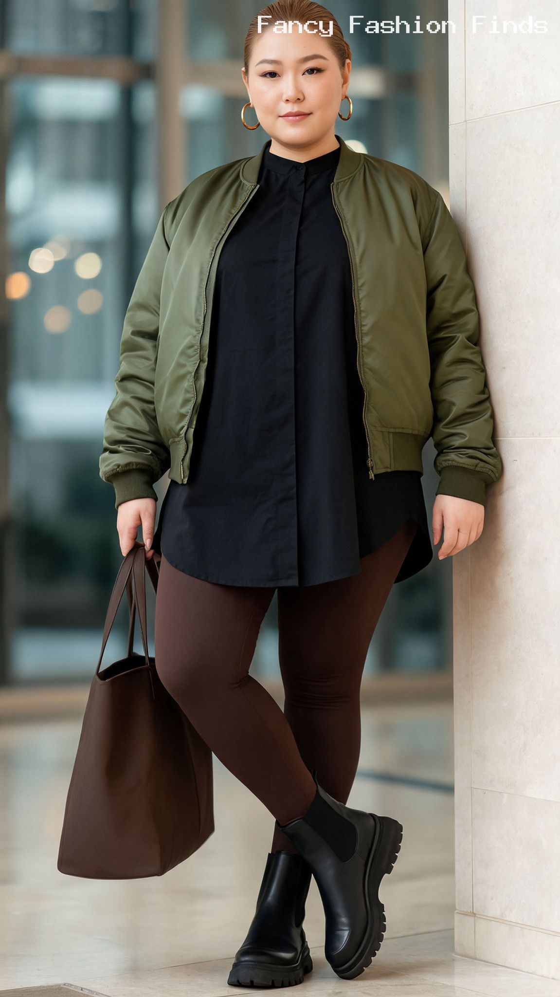 Poplin Tunic and Leggings - 10 Comfortable Plus Size Outfits That Still Look Effortlessly Chic