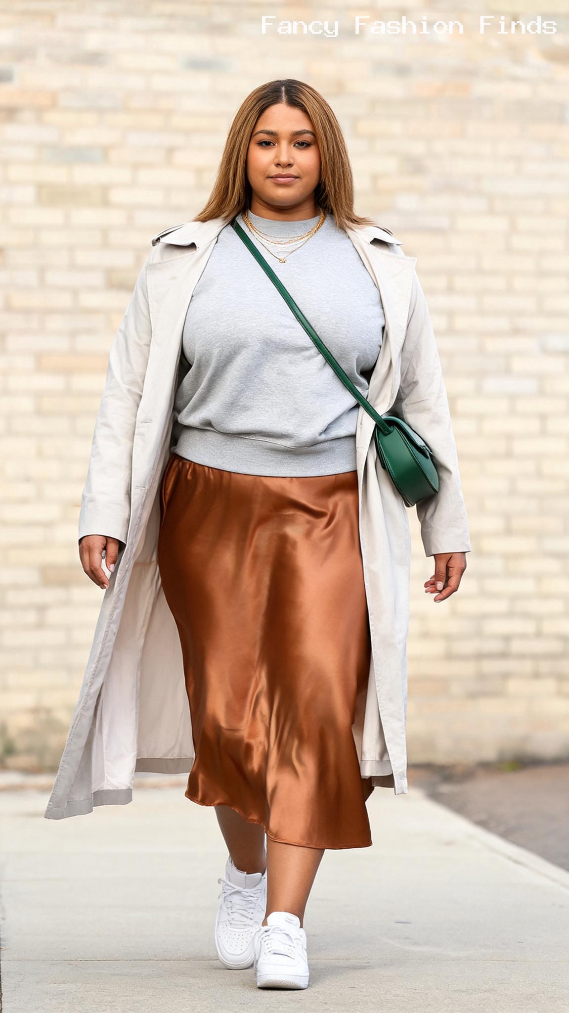 Slip Skirt and Sweatshirt - 20 Casual Plus Size Outfit Ideas for Your Next Stylish Brunch