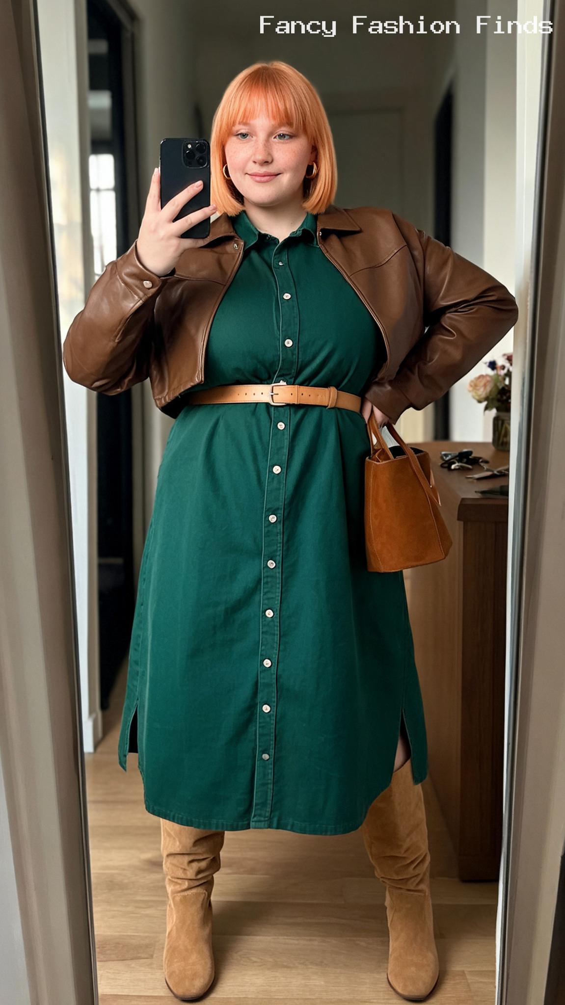 Belted Shirt Dress - 20 Casual Plus Size Outfit Ideas for Your Next Stylish Brunch