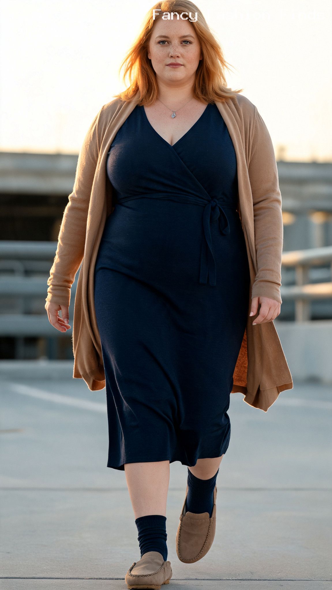 Wrap Dress and Moccasins - 20 Comfy Plus Size Outfit Ideas for Stylish Days at Home