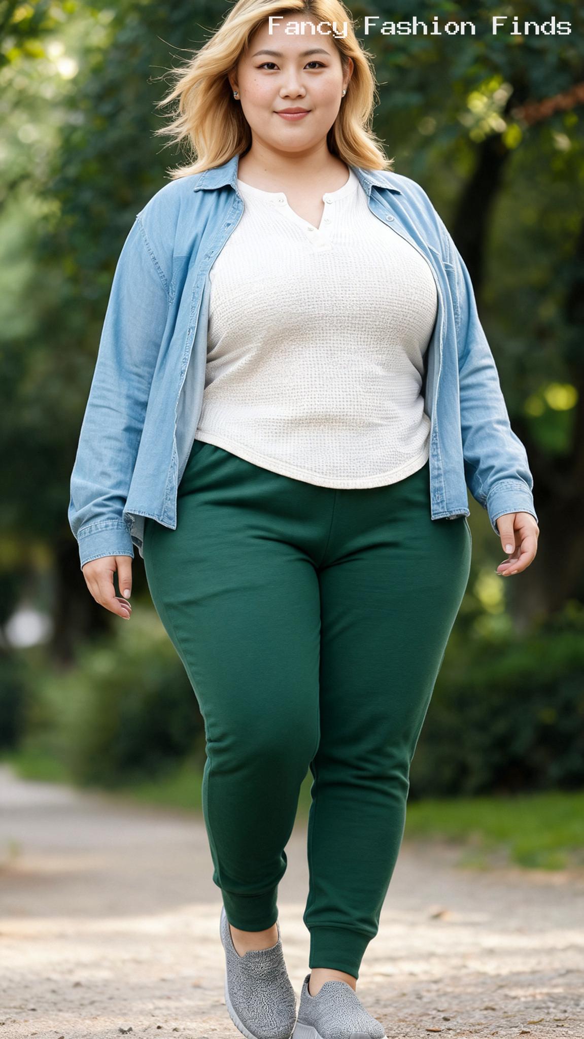 Henley and Jersey Joggers - 20 Comfy Plus Size Outfit Ideas for Stylish Days at Home