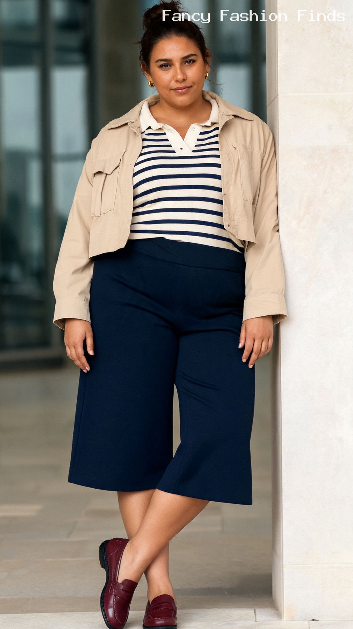 Knit Polo and Culottes - 20 Comfy Plus Size Outfit Ideas for Stylish Days at Home