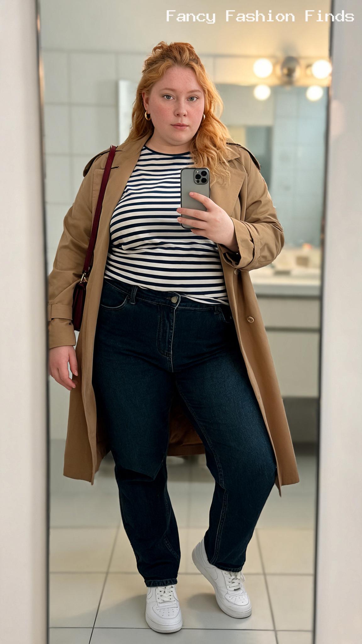 Breton Tee and Jeans - 20 Cute and Comfy Shopping Outfit Ideas for Plus Size Women