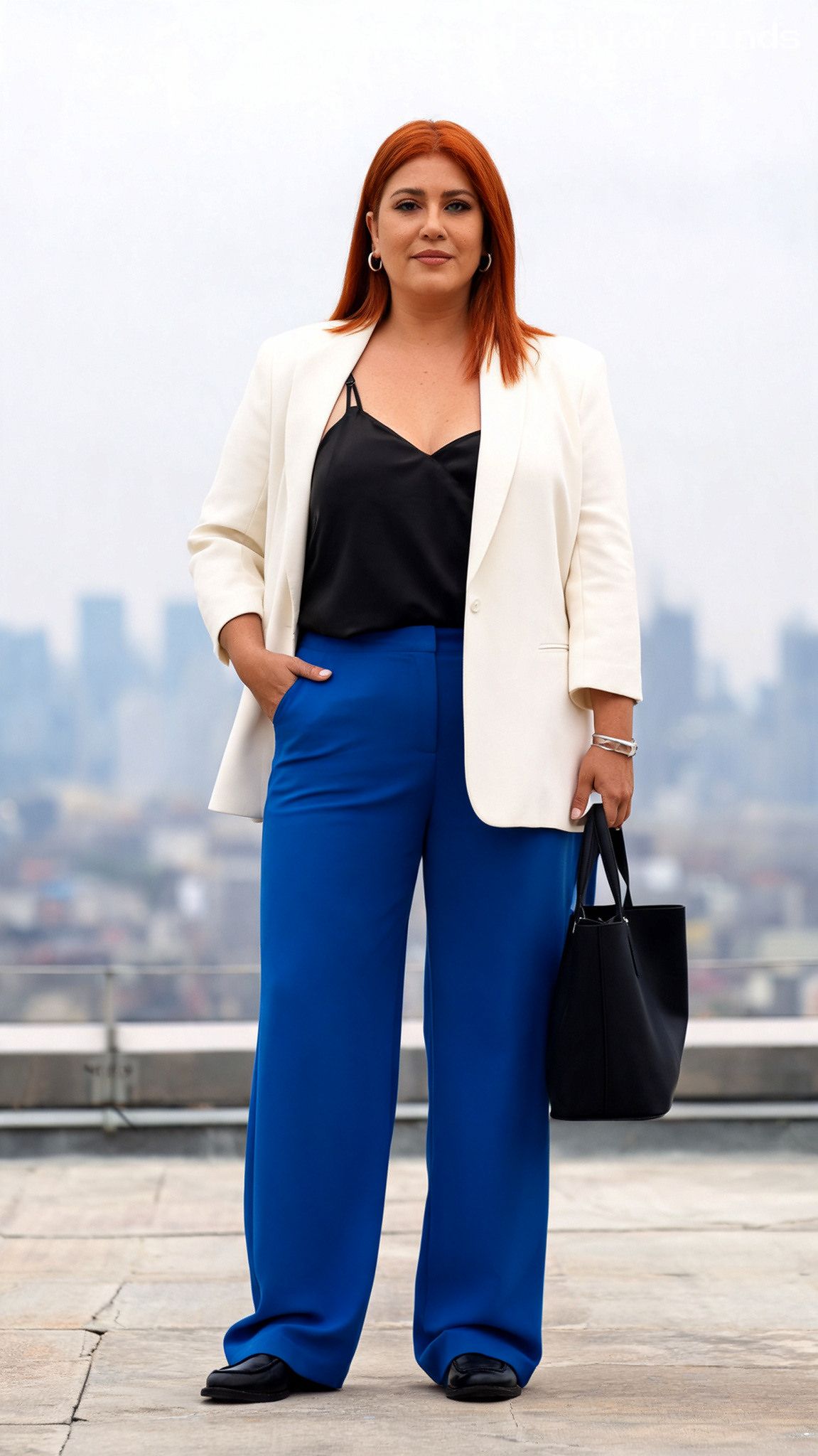 Satin Cami and Trousers - 20 Cute and Comfy Shopping Outfit Ideas for Plus Size Women