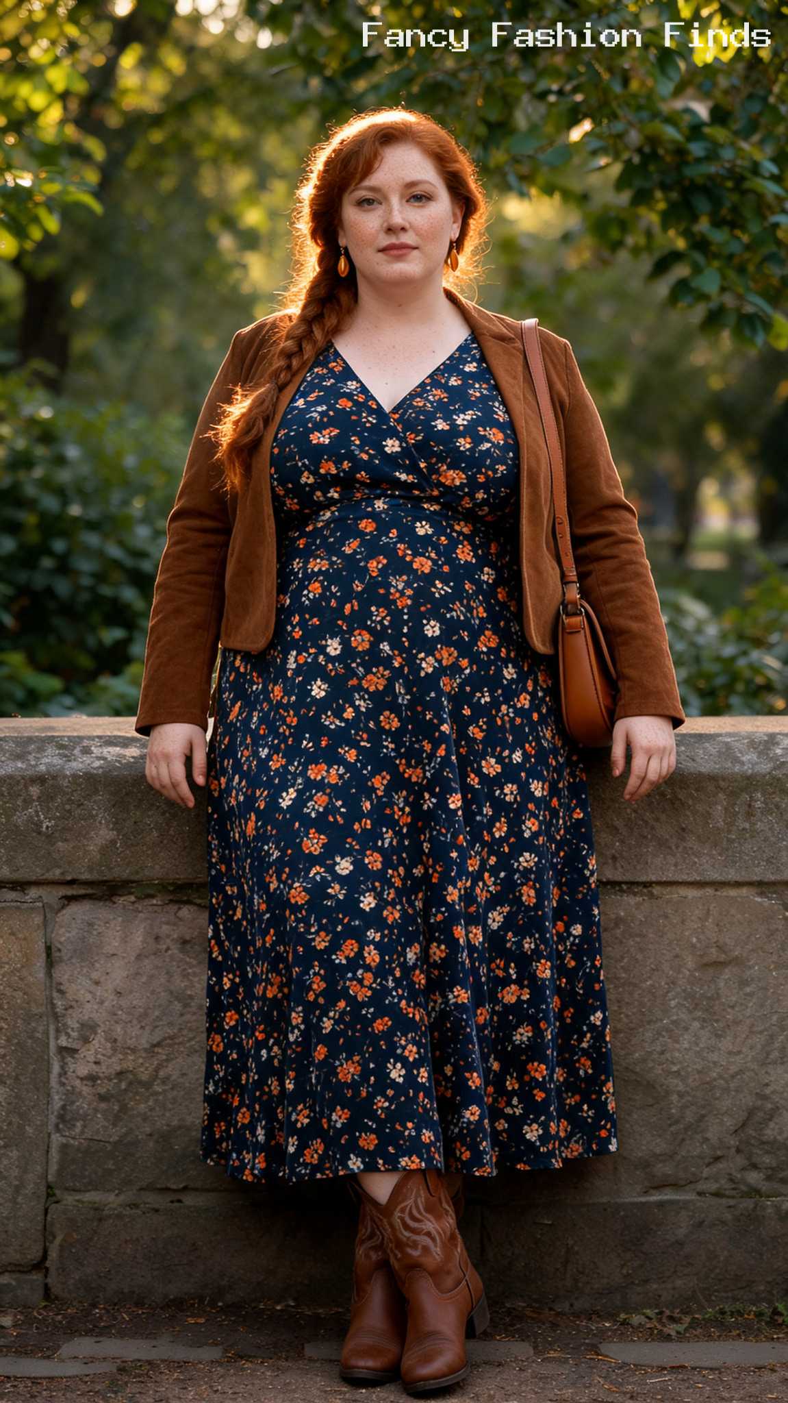 Floral Maxi and Western Boots - 20 Cute and Comfy Shopping Outfit Ideas for Plus Size Women
