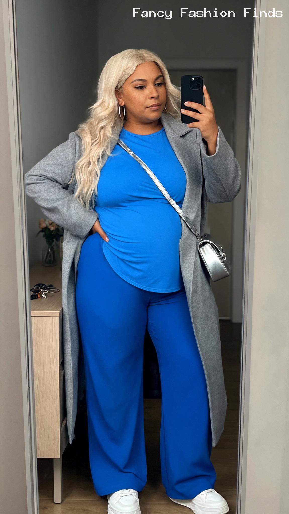 Cobalt Knit Co-ord - 20 Cute and Comfy Shopping Outfit Ideas for Plus Size Women