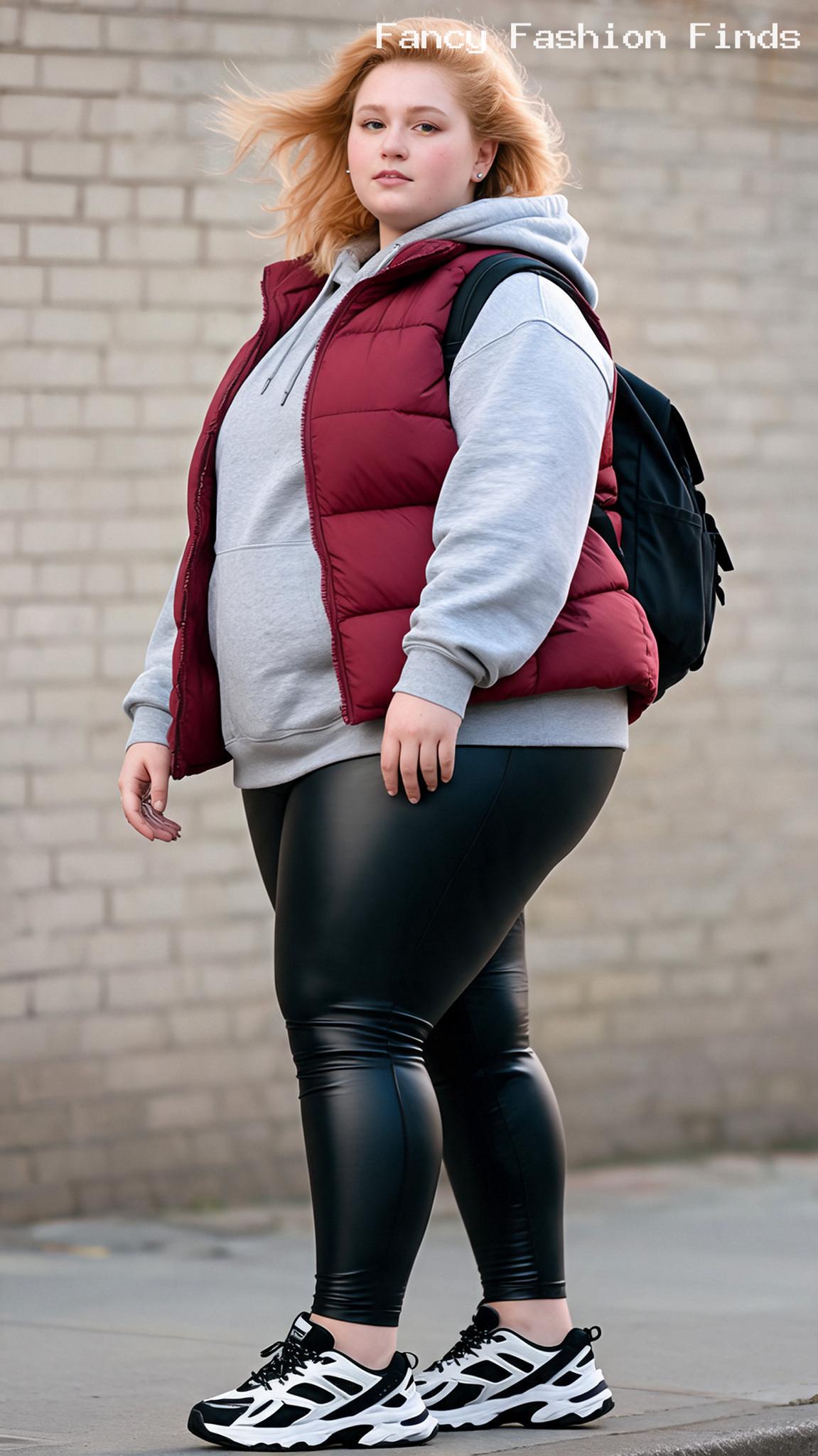 Hoodie and Leather-Look Leggings - 20 Cute and Comfy Shopping Outfit Ideas for Plus Size Women