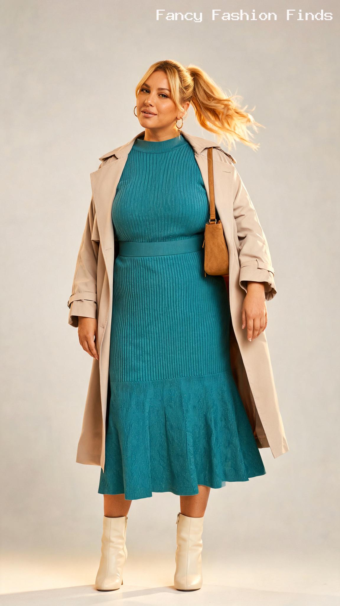 Ribbed Knit Skirt Set - 20 Cute Casual Outfit Ideas for Plus Size Women This Season