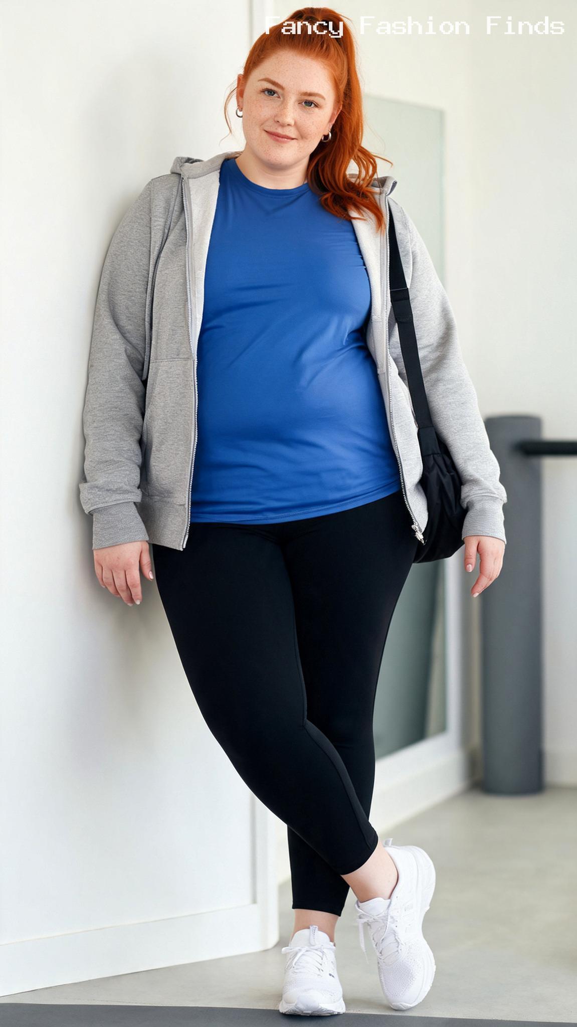 Leggings and Zip Hoodie - 20 Effortless Plus Size Outfits for Running Everyday Errands