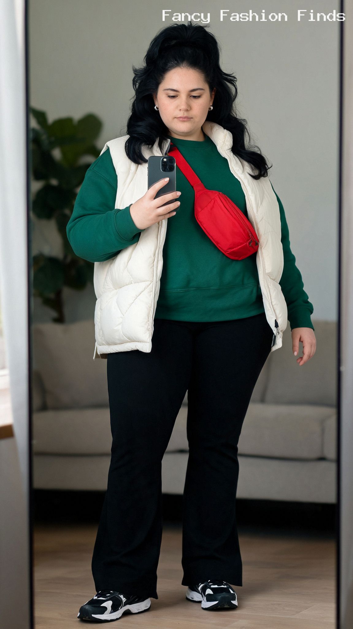 Kick-Flares and Puffer Vest - 20 Effortless Plus Size Outfits for Running Everyday Errands