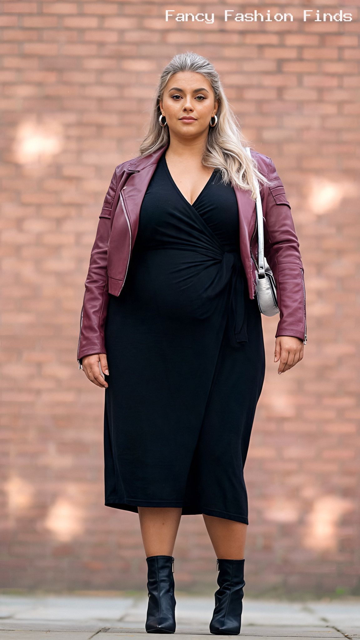 Wrap Dress and Moto Jacket - 20 Seriously Cute Coffee Date Outfits for Plus Size Women