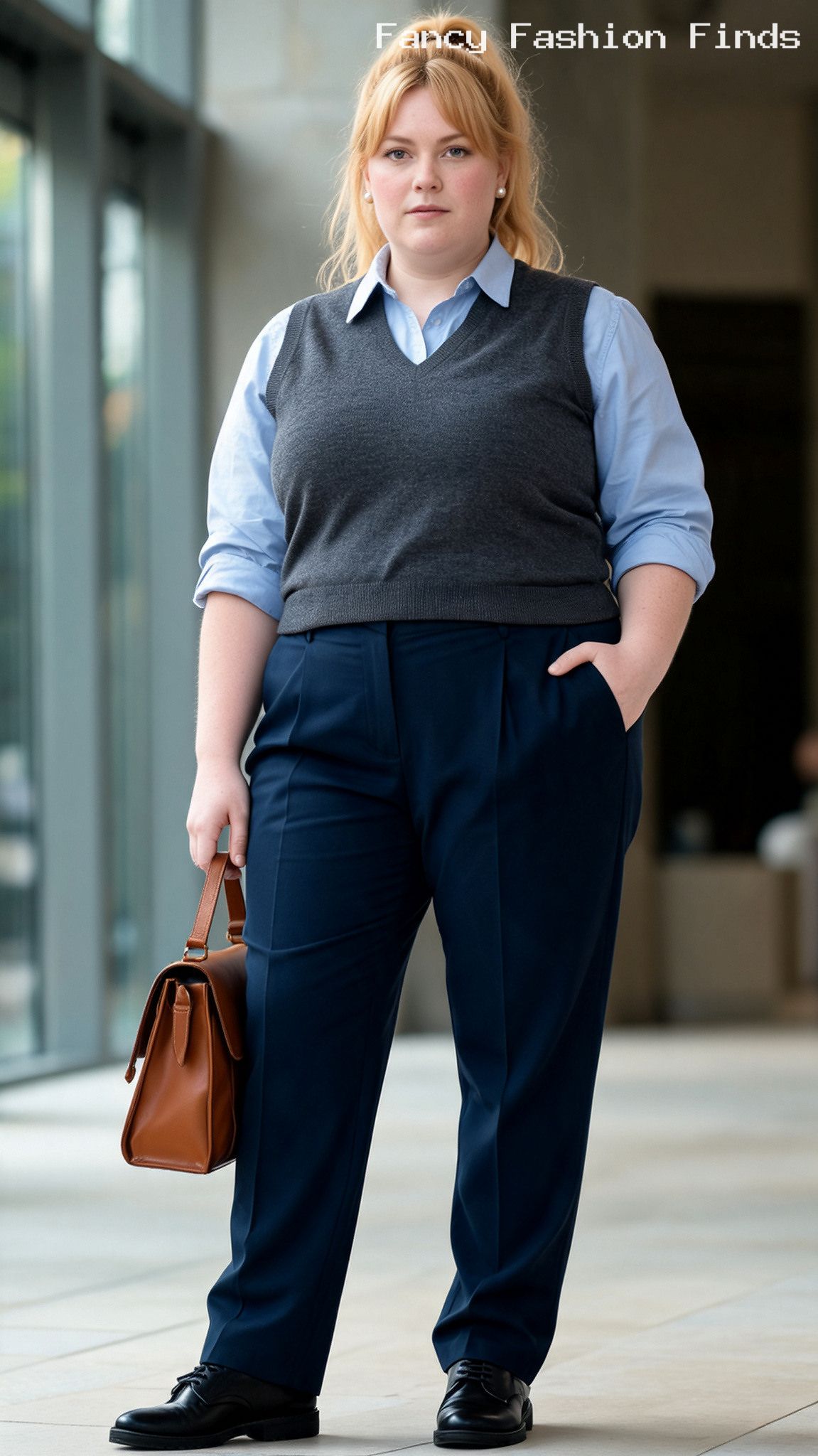 Oxford Shirt and Trousers - 20 Simple Plus Size Outfit Ideas for Stylish Busy Women