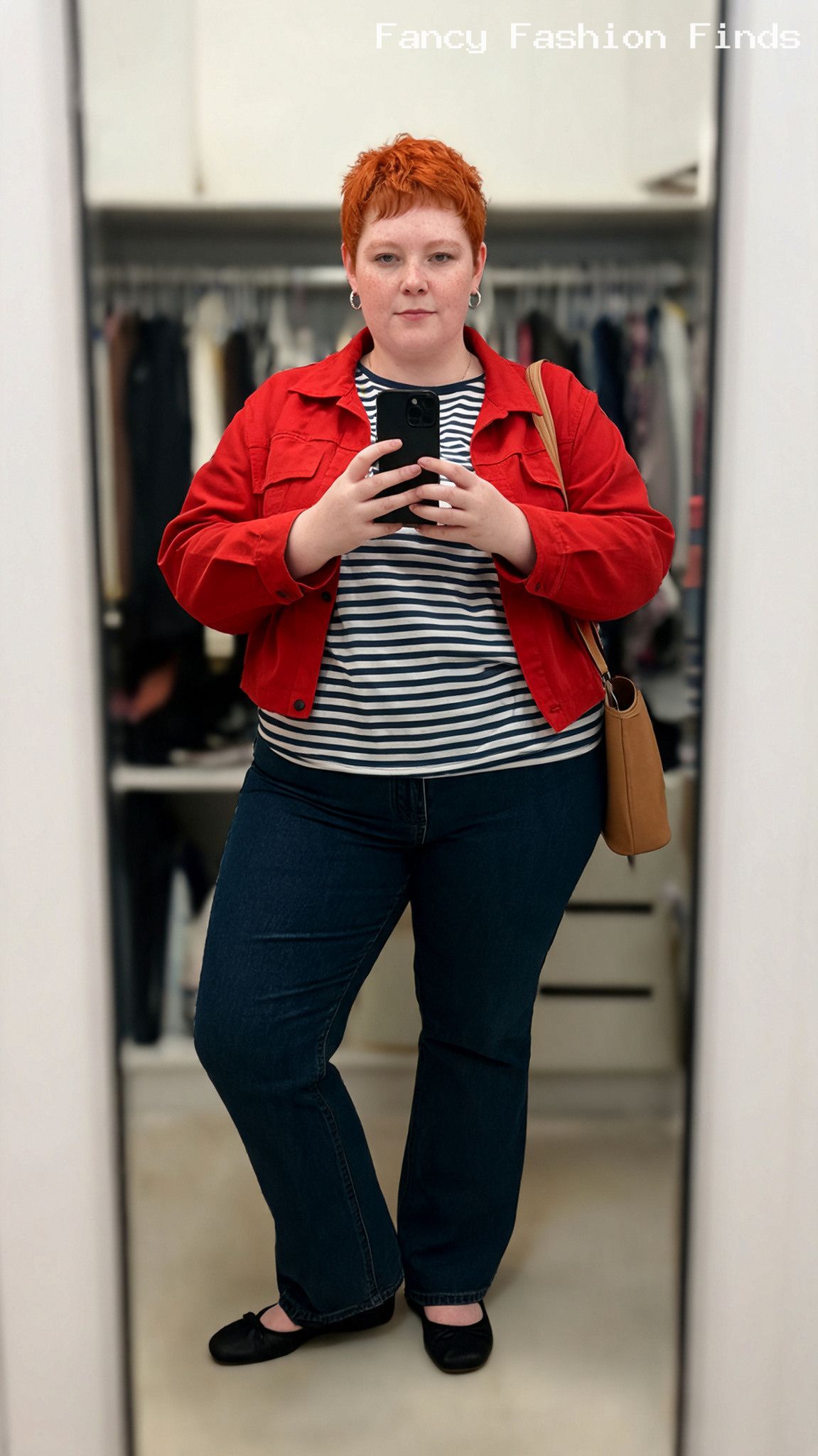 Breton Tee and Bootcuts - 20 Simple Plus Size Outfit Ideas for Stylish Busy Women