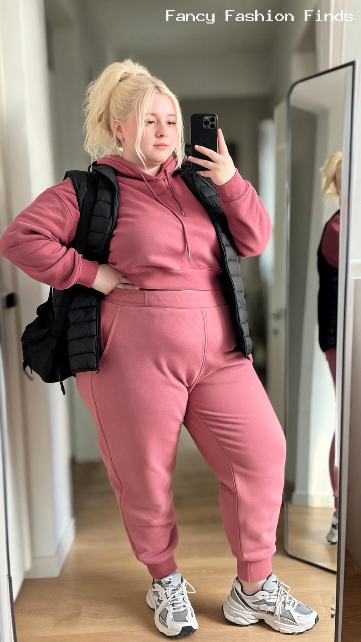 Joggers and Quilted Vest - 20 Simple Plus Size Outfit Ideas for Stylish Busy Women