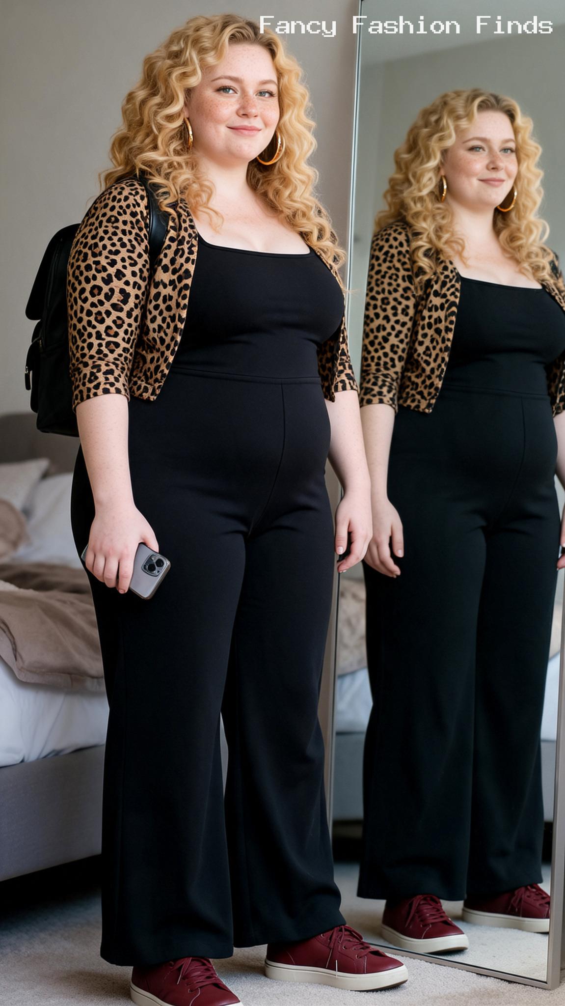 Flared Jumpsuit and Cardigan - 20 Stylish Plus Size Airport Outfits for Effortless Travel