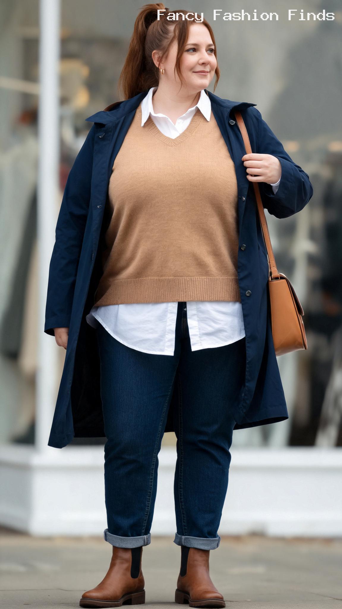 Sweater Vest and Denim - 20 Trendy Weekend Outfit Ideas for Plus Size Women Right Now
