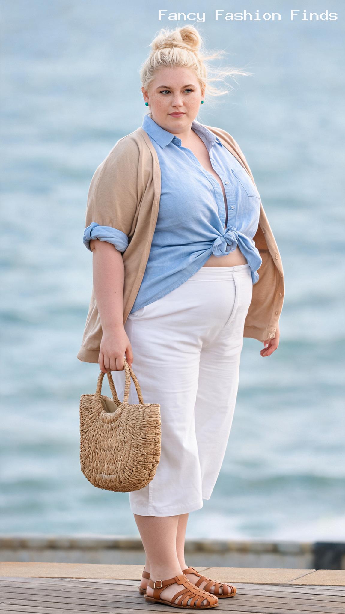 Linen Shirt and Culottes - 20 Trendy Weekend Outfit Ideas for Plus Size Women Right Now
