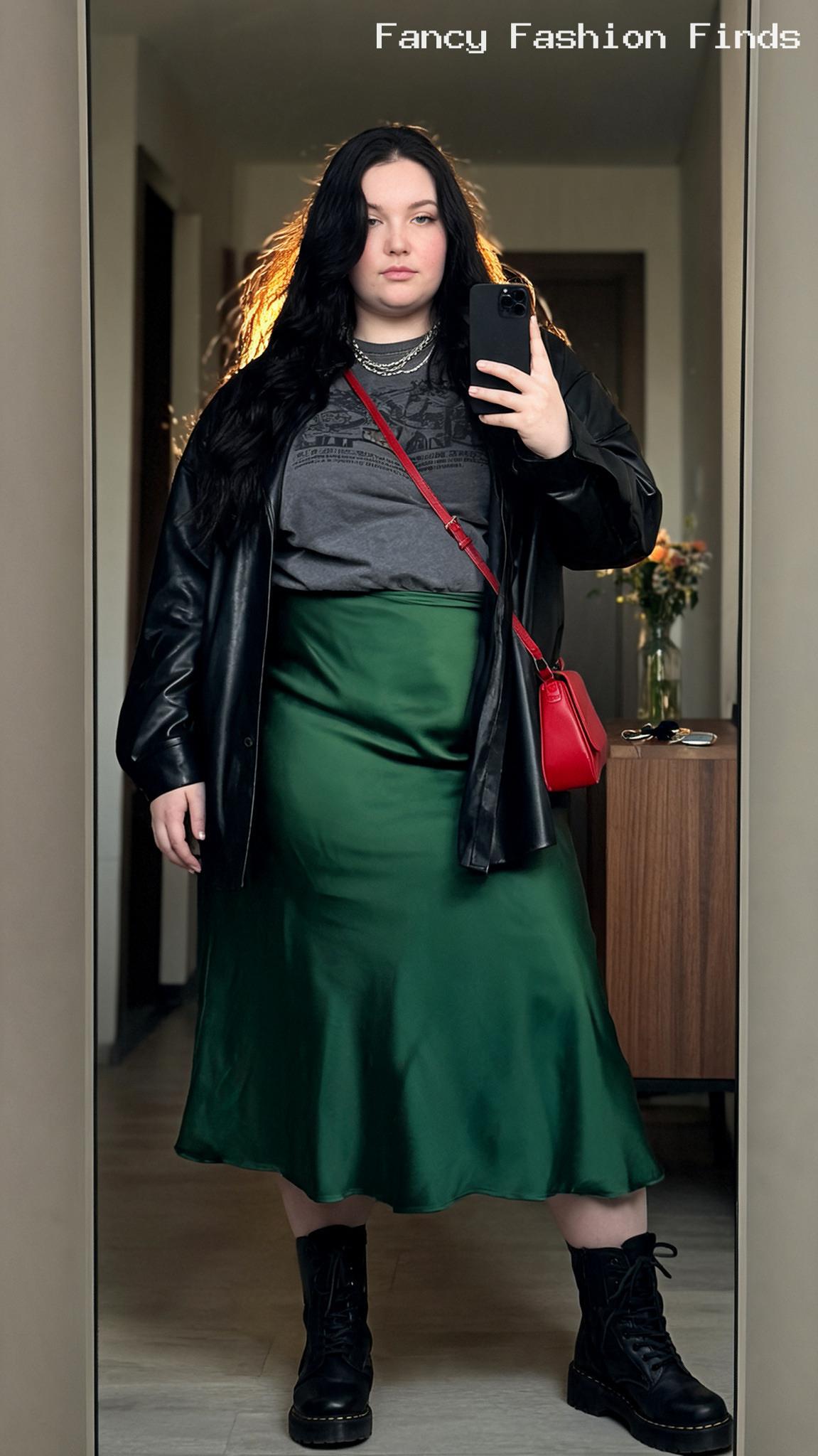 Graphic Tee and Satin - 20 Trendy Weekend Outfit Ideas for Plus Size Women Right Now