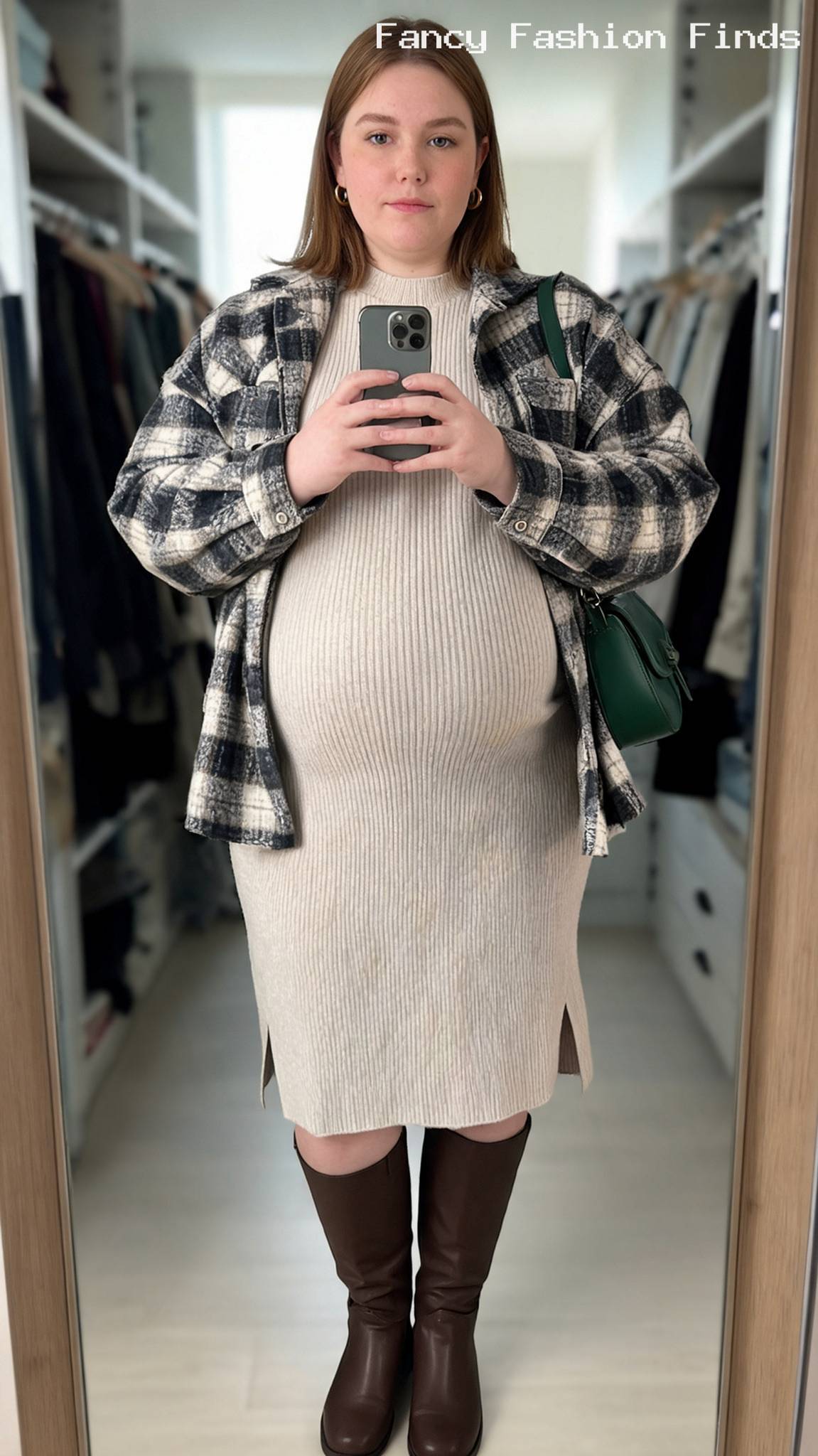 Sweater Dress and Shacket - 20 Trendy Weekend Outfit Ideas for Plus Size Women Right Now